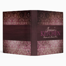 Vintage Merlot Damask Binder