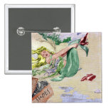 Vintage Mermaid in Colour Button
