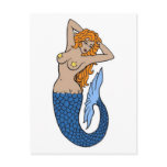 Vintage Mermaid Tattoo Art postcards