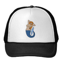 Vintage Mermaid Tattoo Art Trucker Hats