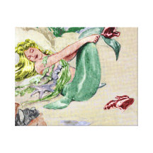Vintage Mermaid Wrapped Canvas Wall Art Canvas Prints