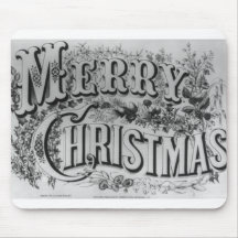 Vintage "Merry Christmas" circa 1876 Mouse Pad