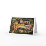 Vintage Merry Christmas Flower Design