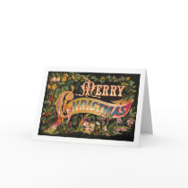 Vintage Merry Christmas Flower Design