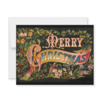 Vintage Merry Christmas Flower Design