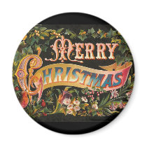 Vintage Merry Christmas Flower Design