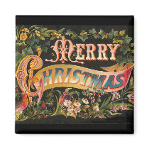 Vintage Merry Christmas Flower Design