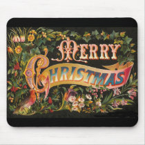 Vintage Merry Christmas Flower Design