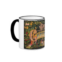 Vintage Merry Christmas Flower Design Coffee Mugs