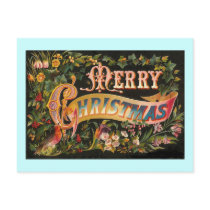 Vintage Merry Christmas Flower Design