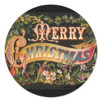 Vintage Merry Christmas Flower Design