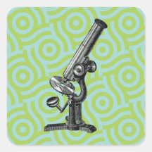 Vintage Microscope Pop Art Sticker