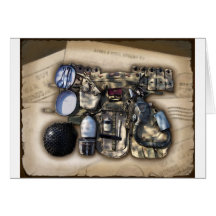 Vintage Military Issue Gear Greeting Card