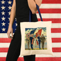 Vintage Military Personnel; Patriotic Tote Bags