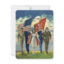 Vintage Military Personnel; Patriotic Personalized Announcement