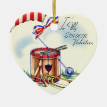 Vintage Military Valentine Ornament