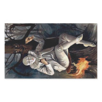 Vintage mime scary darl forest tree rectangular stickers