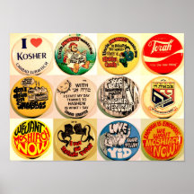 Vintage Mitzvah Buttons Poster