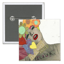 Vintage Modern Diva Button