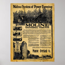 Vintage Moline Universal Tractor Print - Sign