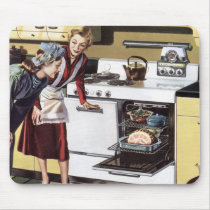 Vintage Mom in the Kitchen Cooking Easter Ham Mouse Pads