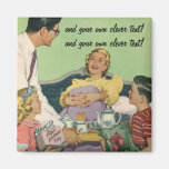 Vintage Mom Served Breakfast in Bed by the Family Fridge Magnets