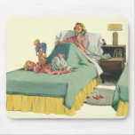 Vintage Mom Served Breakfast in Bed by the Family mousepads