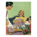 Vintage Mom Served Breakfast in Bed by the Family Postcards