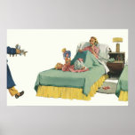 Vintage Mom Served Breakfast in Bed by the Family Print