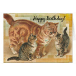Vintage Momma Cat and Kittens, Birthday Card