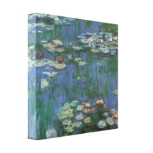 Vintage Monet Water Lilies Stretched Canvas Print