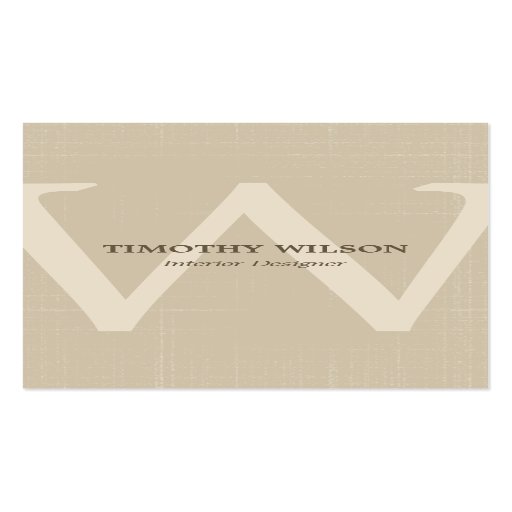 Vintage Monogram Business Cards - Khaki