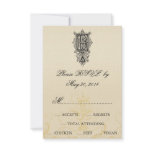 Vintage Monogram E Wedding Invitation RSVP Cards