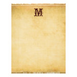 Vintage Monogram Parchment Paper Letterhead Template