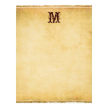 Vintage Monogram Parchment Paper Letterhead Template