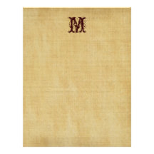 Vintage Monogram Parchment Paper Letterhead Design
