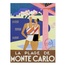 Vintage Monte Carlo Beach Post Card