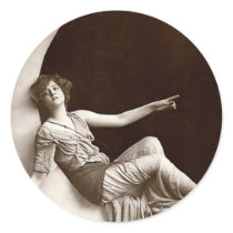 Vintage *Moon Beauty* Round Stickers