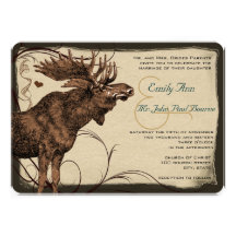 Vintage Moose Wedding Invitations