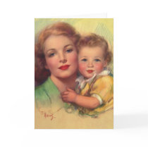 Vintage Mother and Child Portrait Card