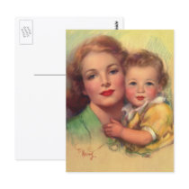 Vintage Mother and Child Portrait Post Cards