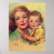 Vintage Mother and Child Portrait Print
