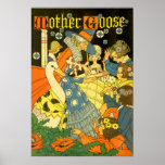 Vintage Mother Goose Reading Books to Children Print