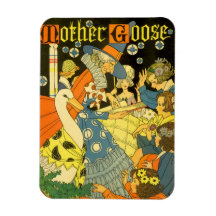 Vintage Mother Goose Reading Books to Children Rectangle Magnets