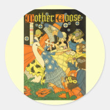 Vintage Mother Goose Reading Books to Children Sticker
