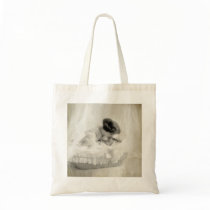 Vintage Mother Kissing Baby in Bassinet Bags