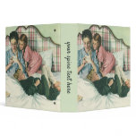 Vintage Mother Reading Cards in Bed with the Kids Vinyl Binder