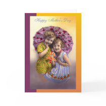Vintage Mothers Day Girls Card