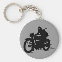 Vintage Motorcycle Man Silhouette Classic Keychain