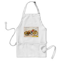Vintage Motorcycle Print Aprons